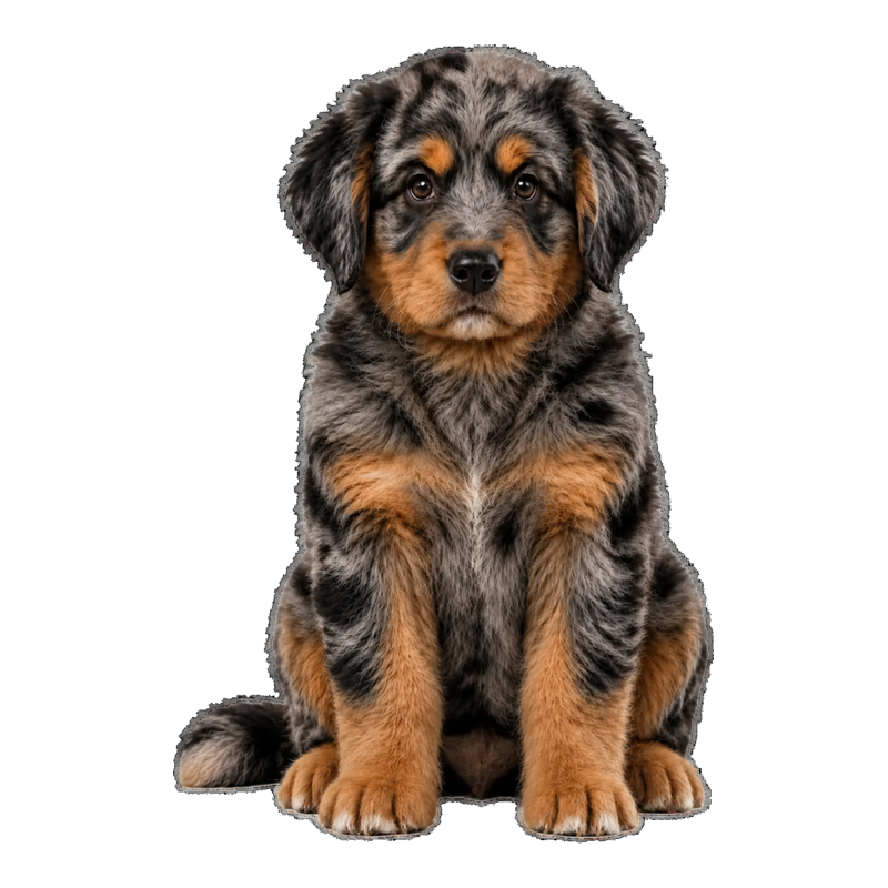 Blue Merle Bernedoodle With Minimal White Markings