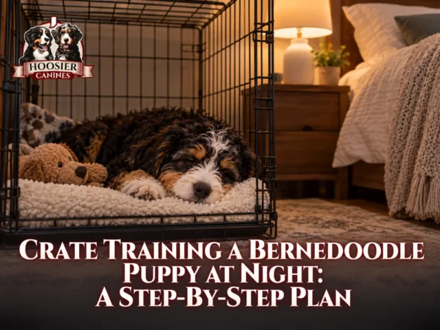 Hoosier Canines Bernedoodle Puppy Crate Training At Night