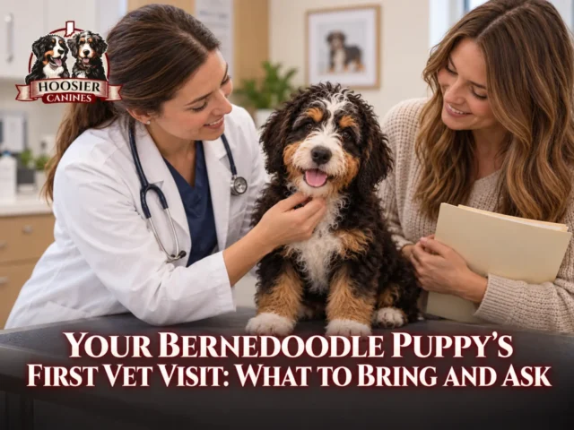Hoosier Canines Bernedoodle Puppy First Vet Visit