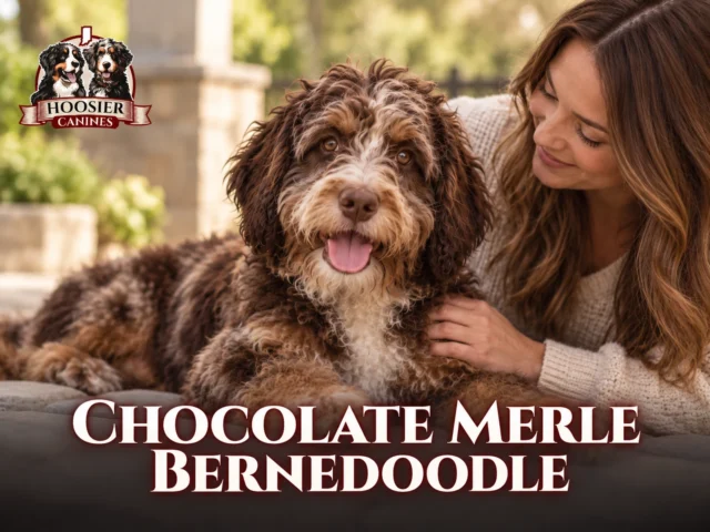 Hoosier Canines Chocolate Merle Bernedoodle