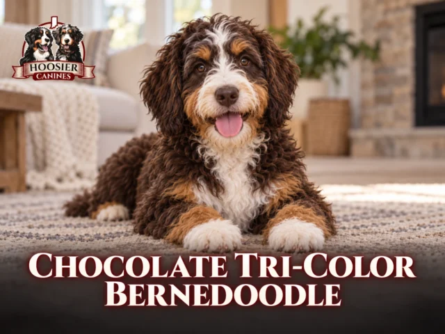 Hoosier Canines Chocolate Tri Bernedoodle
